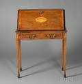 George III Satinwood and Fruitwood Inlaid Mahogany Ladys Desk