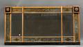 Regencystyle Reverse Painted Glass and Partebonized Over Mantel Mirror