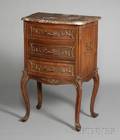 Louis XV Style Carved Beechwood and Marbletop Night Cabinet