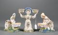 Three French Faience Figural Salt Cellars