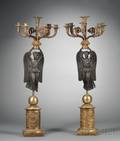 Pair of Empirestyle Figural Candelabra