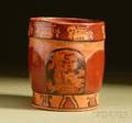 PreColumbian Polychrome Pottery Cylinder
