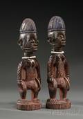 Two African Carved Wood Ibeji Dolls