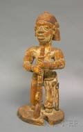 African Carved Wood Colonial Figure