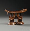 African Carved Wood Headrest