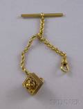 Goldtone Watch Fob with Low Karat Gold Clasp