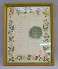 Framed Pen and Watercolor Handwritten and Illustrated MorgridgeJackson Family Register