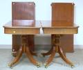 Georgian Inlaid Mahogany and Mahogany Veneer TwoPart Doublepedestal Dining Table
