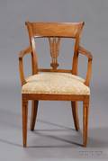 Italian Neoclassical Elmwood Open Armchair