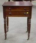Federal Mahogany TwoDrawer Work Stand with Ropeturned Legs