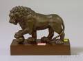 Patinated Cast Metal Lion Figure