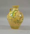 1879 Floral and Bird Decorated Glazed Earthenware Jug