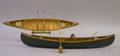 Two Painted Wooden Canoe Models