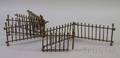 Set of Seven Sections of Late Victorian Painted Cast Iron Christmas Tree Fencing with Acorn Finials