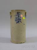 Cobalt Swag and Floral Decorated Stoneware Churn
