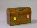 Small British Brassmounted Dometop Burl Wood Veneer Letter Box