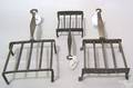 Three diminutive Pennsylvania wrought iron broilers 18th c