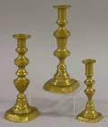 Three Mid19th Century Brass Candlesticks