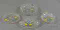 Four Small Colorless Cut Glass Trays and Low Bowls