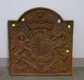 Cast Iron Fireback with British Heraldic Crest