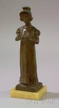 Small Patinated Bronze Sculpture of a Maiden