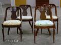 Eight Empire Mahogany and Mahogany Veneer Side Chairs with Upholstered Slip Seats