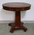 Empire Mahogany and Mahogany Veneer Pedestalbase Center Table