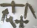 Two pairs of English cross shaped hinges