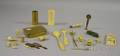 Group of Small Miscellaneous Ivory and Metal Gaming WWI and Collectible Items