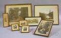 Eight Assorted Framed Handcolored Photographic Landscape Prints