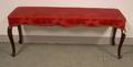 Rococostyle Upholstered Carved Mahogany Bench