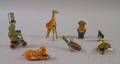 Seven Lithographed and Painted Tin Windup Animal Toys