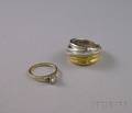 Two 14kt Gold and Diamond Rings