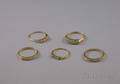 Five 14kt Gold and Diamond Bands