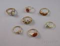 Seven Gold and Gemstone Rings