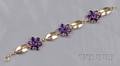 Retro 14kt Gold and Amethyst Bracelet