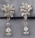 Platinum and Diamond Cluster DayNight Earpendants