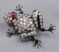14kt White Gold and Diamond Frog Pin