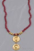 Ruby Bead Pendant Necklace