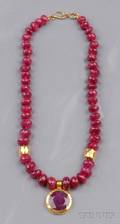 Faceted Ruby Bead Necklace