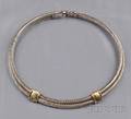 Sterling Silver and 14kt Gold Collar David Yurman