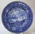 Historical blue shallow bowl