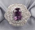 Platinum Purple Sapphire and Diamond Ring