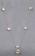 14kt White Gold Colored Diamond and Diamond Chain