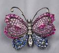 18kt Blackened Gold Gemset Butterfly Brooch