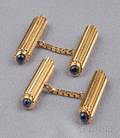 18kt Gold and Sapphire Cuff Links Tiffany  Co Italy