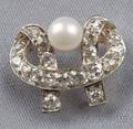 Edwardian Diamond and Pearl Pin