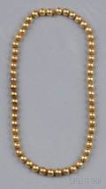 Antique 14kt Gold Bead Necklace