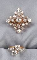 Two Antique Diamond Jewelry Items