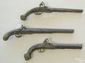 Five Turkish flintlock pistols  a percussion example